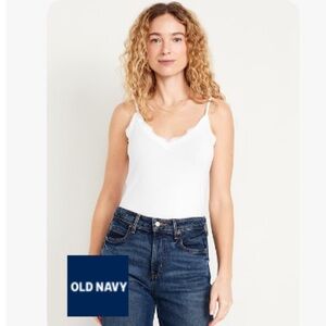 NWOT White Lace-Trim Cami Tank Top